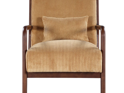 Upholstered Armchair With Back Support Pillow