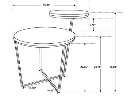 2 Tier Accent Table - Brown