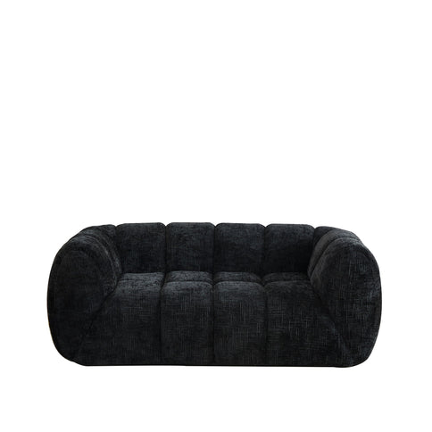 Quilted Cloud Sofa With Rounded Armrests And Piano Key Backrest Design