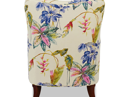 Paradise - Upholstered Arm Chair Floral Printed On Cotton - Off-White