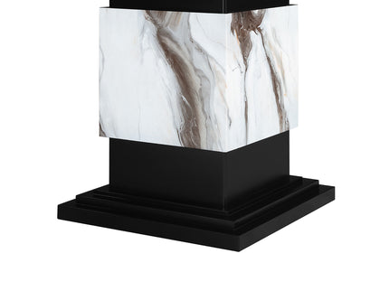 Sammi - Bar Table With And Pedestal Base - Black / White Print