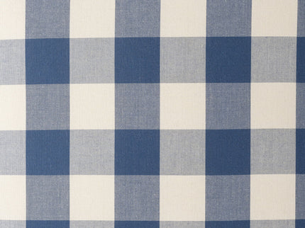 Buffalo Plaid Push Back Recliner Chair For Living Room - Blue / White
