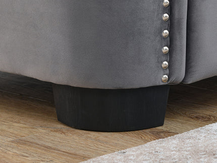 Modern Chesterfield Sofa With Tufted Backrest For Living Room
