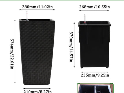 Indoor Outdoor Planter With Automatic Watering System