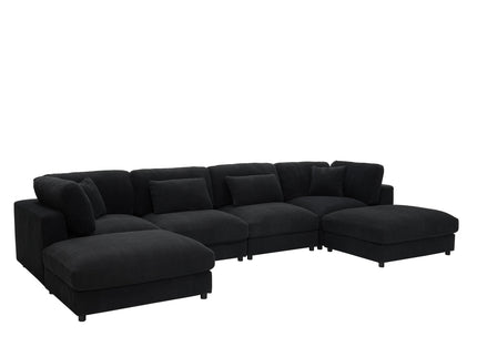 Upholstered Modular Sectional & Custom Configuration And Toss Pillows