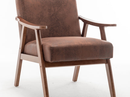Mid Century Modern Accent Chair With Solid Wood Frame And Extra Thick Backrest