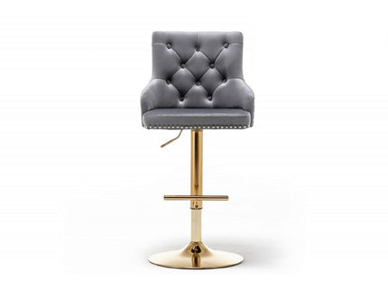 Adjustable Swivel Bar Stool With Nailhead Trim (Set of 2)