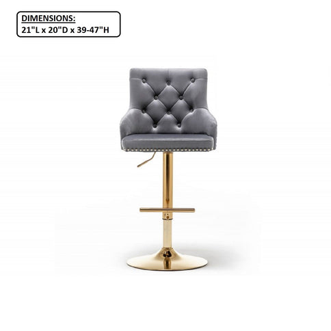Adjustable Swivel Bar Stool With Nailhead Trim (Set of 2)
