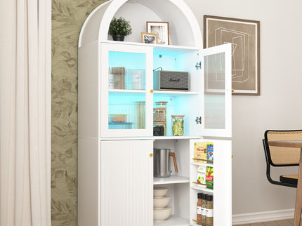 Modern Tech Inspired Dome Cabinet With LED Lighting