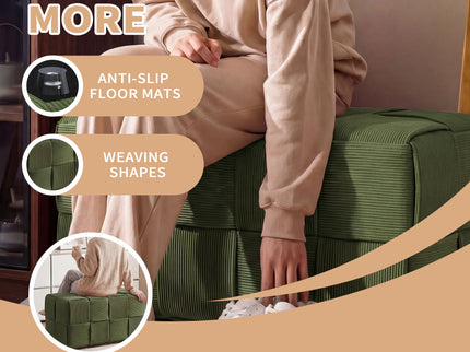 Modern Ottoman Foot Rest With Woven Design