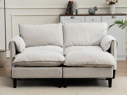 Convertible Combination Sofa With Footstools With Storage