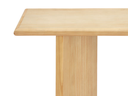 X-Frame Console Table, Angled Cross Leg Design, Rounded Edges - Natural