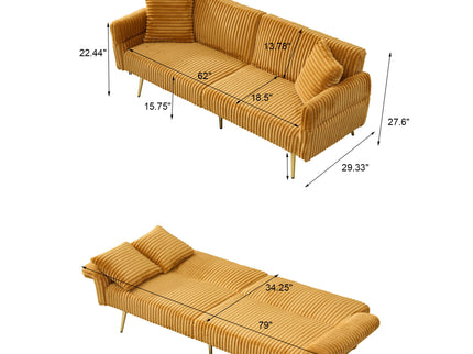 Luxury Foldable Double Sofa Bed With Folding Armrests