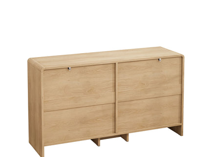 Modern Arc Shaped Corner Rattan Cabinet With 6 Drawers