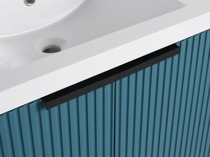 Contemporary Wall Mounted Bathroom Vanity With Resin Double Sink