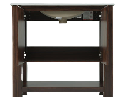 Modern Bathroom Vanity With Rectangle Ceramic Sink, Soft Closing Doors