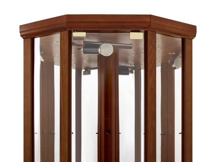6 Shelf Lighted Corner Curio Cabinet With Adjustable Tempered Glass Shelves And Mirror Back (E26 Light Bulb Not Included)