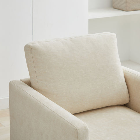 Modern Square Upholstered Swivel Accent Chair With Metal Base