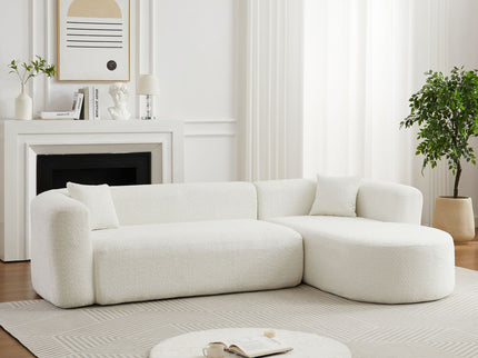 L - Shape Boneless Cloud Couch With 2 Throw Pillows For Living Room