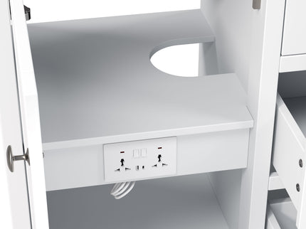 Double Sink Bathroom Vanity With Countertop, 2 Ceramic Sinks, 6 Drawers, Soft Close Design