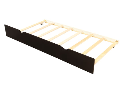 Platform Bed With Twin Trundle, Twin Size - Espresso