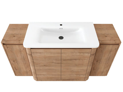 Freestanding Bathroom Vanity With Sink, 2 Small Storage Cabinets, Soft Close Doors