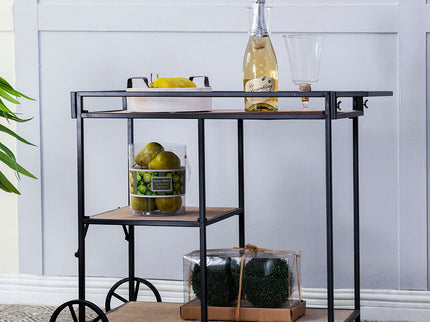 Shelf With Wheel - Black / Brown