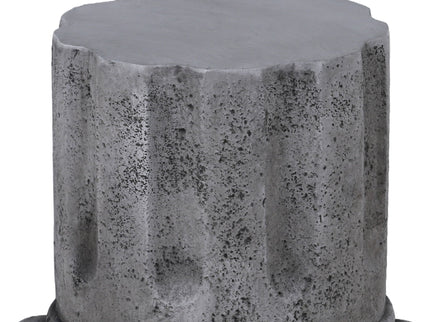 Outdoor End Table, Round Side Table For Patio And Garden - Antique Gray
