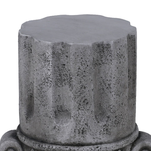 Outdoor End Table, Round Side Table For Patio And Garden - Antique Gray
