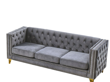 Upholstered Couch Sofa With Button Tufting For Living Room
