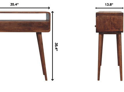 Solid Wood Curved Console Table