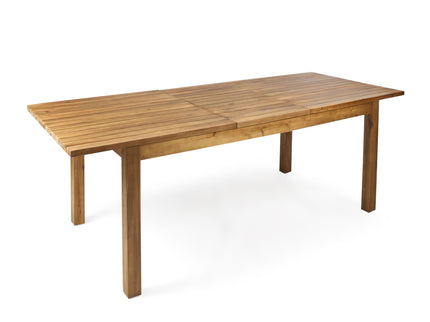 Wilson - Expandable Dining Table With Slat Design - Teak Acacia Wood
