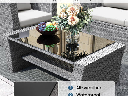 Modern Patio Set With Table And Cushions