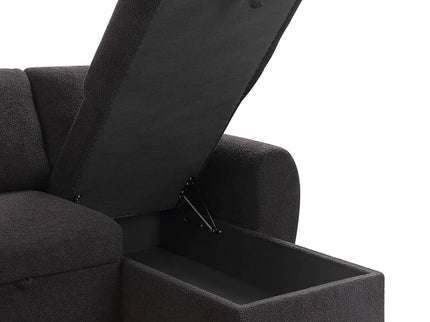 Veronica - Reversible Sleeper Sectional Sofa With Storage Chaise - Black