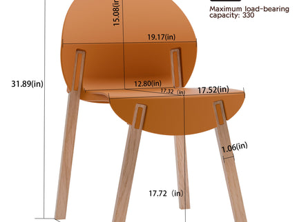 4 Piece Set Of Single Chairs, Traditional Elements With Round Table