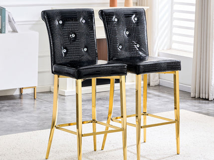 Bar Chairs With Crystal Clasp Design (Set of 2)