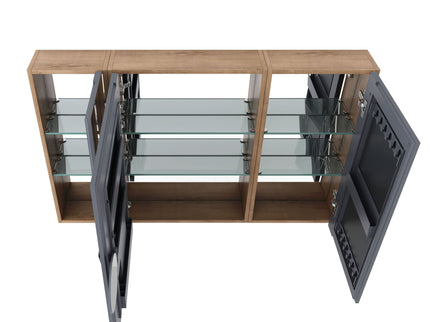 Wall Mounted Bathroom Cabinet With Adjustable Shelves Storage Cabinet - Imitative Oak
