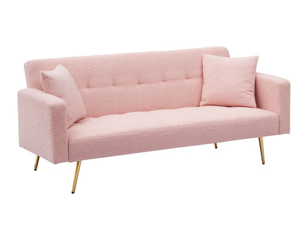Teddy Fleece Sofa Bed With Luxurious Throw Pillows