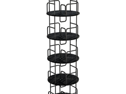 Rotating Bookshelf Tower 5 Tier Spinning 360 Degree Revolving Storage Shelf
