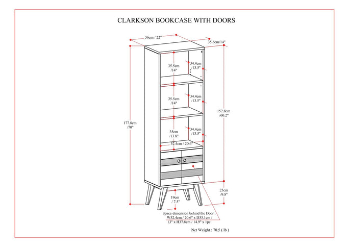 Clarkson - Bookcase With Storage - Rustic Natural Aged Brown