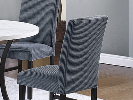 Elegant 5 Piece Dining Set Dark Chairs Top Table With Lower Shelf Kitchen Dining Room