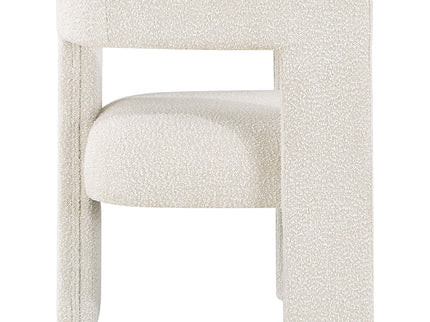 Verda - Upholstered Accent Side Chair In Soft With Rounded Open Back And 3 Leg Base - White