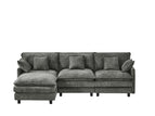 Dark Gray / 2 Pc. 3 Seater Sectional, 1 Ottoman