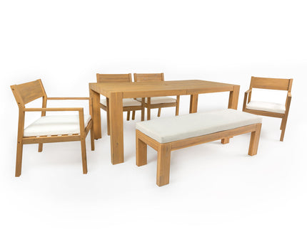 Outdoor Dining Set Rectangular Table With Umbrella Hole