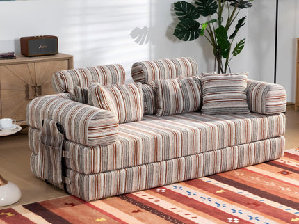 Convertible Sleeper Sofa Bed With High Density Compressed Sponge, Upholstered Couch For Living Room