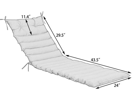 2 Piece Outdoor Chaise Lounge Chair Cushion Set