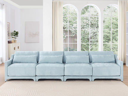Elegant Sofa With Ergonomic Design And Lumbar Pillows