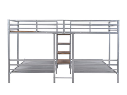 Metal Bunk Bed With Storage Shelves Staircase
