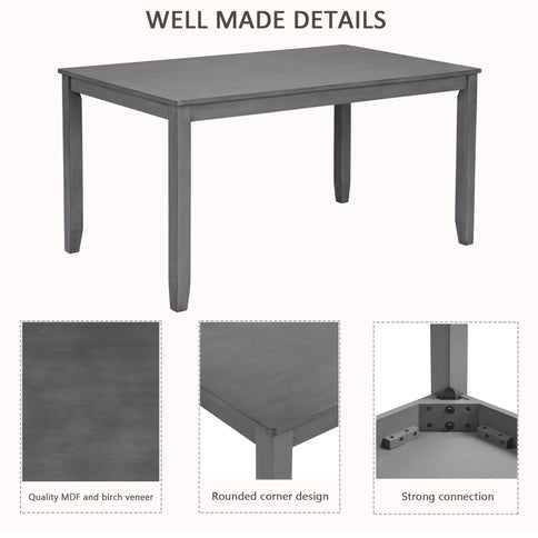 Kitchen Dining Set, Rectangular Dining Table & Upholstered Chairs
