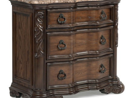 Nightstand, 3 Drawers - Brown / Coffee